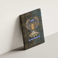 Khepri Ancient Egyptian Canvas Wall Art Dark Hieroglyphic, Blue Lotus Eye Symbol, and Winged Scarab Resurrection - African Pride