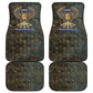 Khepri Ancient Egyptian Car Mats Dark Hieroglyphic, Blue Lotus Eye Symbol, and Winged Scarab Resurrection - African Pride