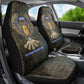 Khepri Ancient Egyptian Car Seat Cover Dark Hieroglyphic, Blue Lotus Eye Symbol, and Winged Scarab Resurrection - African Pride