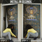 Khepri Ancient Egyptian Door Cover Dark Hieroglyphic, Blue Lotus Eye Symbol, and Winged Scarab Resurrection - African Pride