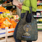 Khepri Ancient Egyptian Grocery Bag Dark Hieroglyphic, Blue Lotus Eye Symbol, and Winged Scarab Resurrection - African Pride