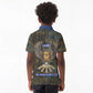 Khepri Ancient Egyptian Kid Polo Shirt Dark Hieroglyphic, Blue Lotus Eye Symbol, and Winged Scarab Resurrection - African Pride