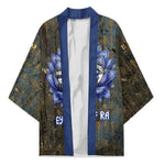 Khepri Ancient Egyptian Kimono Dark Hieroglyphic, Blue Lotus Eye Symbol, and Winged Scarab Resurrection - African Pride