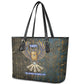 Khepri Ancient Egyptian Leather Tote Bag Dark Hieroglyphic, Blue Lotus Eye Symbol, and Winged Scarab Resurrection - African Pride