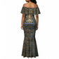 Khepri Ancient Egyptian Mermaid Dress Dark Hieroglyphic, Blue Lotus Eye Symbol, and Winged Scarab Resurrection - African Pride