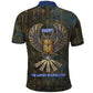 Khepri Ancient Egyptian Polo Shirt Dark Hieroglyphic, Blue Lotus Eye Symbol, and Winged Scarab Resurrection - African Pride