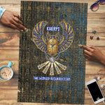 Khepri Ancient Egyptian Puzzle Dark Hieroglyphic, Blue Lotus Eye Symbol, and Winged Scarab Resurrection - African Pride