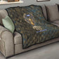Khepri Ancient Egyptian Quilt Dark Hieroglyphic, Blue Lotus Eye Symbol, and Winged Scarab Resurrection - African Pride