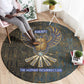 Khepri Ancient Egyptian Round Carpet Dark Hieroglyphic, Blue Lotus Eye Symbol, and Winged Scarab Resurrection - African Pride