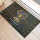 Khepri Ancient Egyptian Rubber Doormat Dark Hieroglyphic, Blue Lotus Eye Symbol, and Winged Scarab Resurrection - African Pride