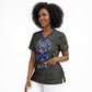 Khepri Ancient Egyptian Scrub Top Dark Hieroglyphic, Blue Lotus Eye Symbol, and Winged Scarab Resurrection - African Pride