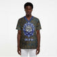 Khepri Ancient Egyptian Scrub Top Dark Hieroglyphic, Blue Lotus Eye Symbol, and Winged Scarab Resurrection - African Pride