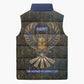 Khepri Ancient Egyptian Sleeveless Puffer Jacket Dark Hieroglyphic, Blue Lotus Eye Symbol, and Winged Scarab Resurrection - African Pride