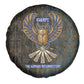 Khepri Ancient Egyptian Spare Tire Cover Dark Hieroglyphic, Blue Lotus Eye Symbol, and Winged Scarab Resurrection - African Pride