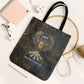 Khepri Ancient Egyptian Tote Bag Dark Hieroglyphic, Blue Lotus Eye Symbol, and Winged Scarab Resurrection - African Pride