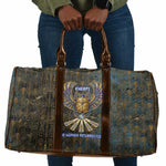 Khepri Ancient Egyptian Travel Bag Dark Hieroglyphic, Blue Lotus Eye Symbol, and Winged Scarab Resurrection - African Pride