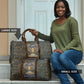 Khepri Ancient Egyptian Travel Bag Dark Hieroglyphic, Blue Lotus Eye Symbol, and Winged Scarab Resurrection - African Pride