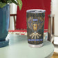 Khepri Ancient Egyptian Tumbler Cup Dark Hieroglyphic, Blue Lotus Eye Symbol, and Winged Scarab Resurrection - African Pride