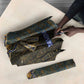 Khepri Ancient Egyptian Umbrella Dark Hieroglyphic, Blue Lotus Eye Symbol, and Winged Scarab Resurrection - African Pride