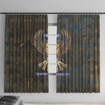 Khepri Ancient Egyptian Window Curtain Dark Hieroglyphic, Blue Lotus Eye Symbol, and Winged Scarab Resurrection - African Pride