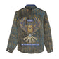 Khepri Ancient Egyptian Women Casual Shirt Dark Hieroglyphic, Blue Lotus Eye Symbol, and Winged Scarab Resurrection - African Pride