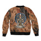 Khnum Bomber Jacket Ancient Egyptian Earthy Cracked Papyrus - Divine Potter - African Pride