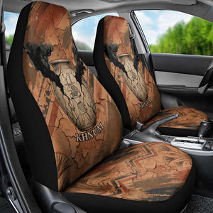Khnum Car Seat Cover Ancient Egyptian Earthy Cracked Papyrus - Divine Potter - African Pride