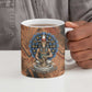 Khnum Ceramic Mug Ancient Egyptian Earthy Cracked Papyrus - Divine Potter - African Pride