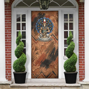 Khnum Door Cover Ancient Egyptian Earthy Cracked Papyrus - Divine Potter - African Pride