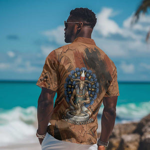 Khnum Hawaiian Shirt Ancient Egyptian Earthy Cracked Papyrus - Divine Potter - African Pride