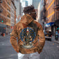 Khnum Hoodie Ancient Egyptian Earthy Cracked Papyrus - Divine Potter - African Pride