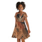 Khnum Kid Short Sleeve Dress Ancient Egyptian Earthy Cracked Papyrus - Divine Potter - African Pride