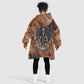 Khnum Kid Wearable Blanket Hoodie Ancient Egyptian Earthy Cracked Papyrus - Divine Potter - African Pride
