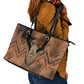 Khnum Leather Tote Bag Ancient Egyptian Earthy Cracked Papyrus - Divine Potter - African Pride