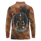Khnum Long Sleeve Polo Shirt Ancient Egyptian Earthy Cracked Papyrus - Divine Potter - African Pride