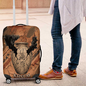 Khnum Luggage Cover Ancient Egyptian Earthy Cracked Papyrus - Divine Potter - African Pride