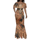 Khnum Mermaid Dress Ancient Egyptian Earthy Cracked Papyrus - Divine Potter - African Pride