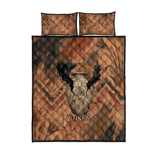 Khnum Quilt Bed Set Ancient Egyptian Earthy Cracked Papyrus - Divine Potter - African Pride