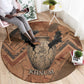 Khnum Round Carpet Ancient Egyptian Earthy Cracked Papyrus - Divine Potter - African Pride