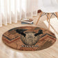Khnum Round Carpet Ancient Egyptian Earthy Cracked Papyrus - Divine Potter - African Pride