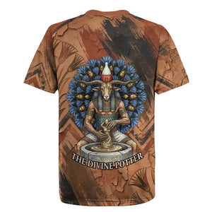 Khnum Rugby Jersey Ancient Egyptian Earthy Cracked Papyrus - Divine Potter - African Pride