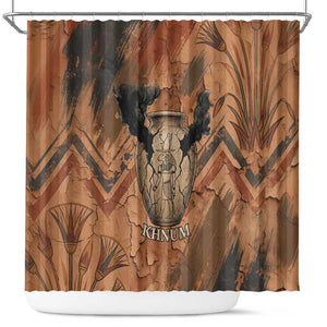 Khnum Shower Curtain Ancient Egyptian Earthy Cracked Papyrus - Divine Potter - African Pride