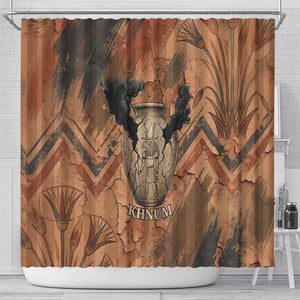 Khnum Shower Curtain Ancient Egyptian Earthy Cracked Papyrus - Divine Potter - African Pride