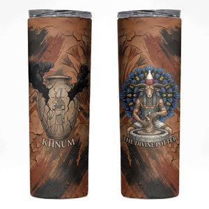 Khnum Skinny Tumbler Ancient Egyptian Earthy Cracked Papyrus - Divine Potter - African Pride
