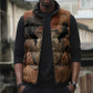 Khnum Sleeveless Puffer Jacket Ancient Egyptian Earthy Cracked Papyrus - Divine Potter - African Pride