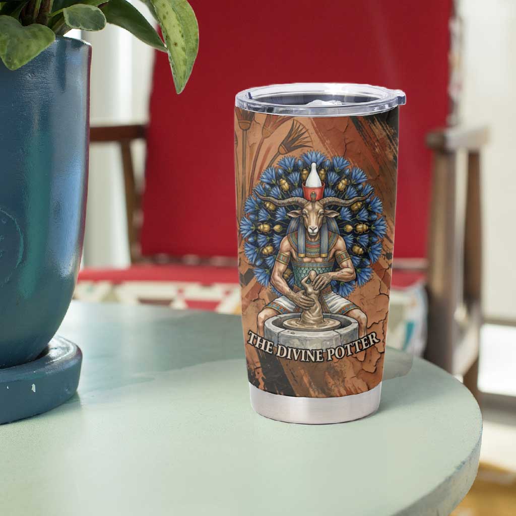 Khnum Tumbler Cup Ancient Egyptian Earthy Cracked Papyrus - Divine Potter - African Pride