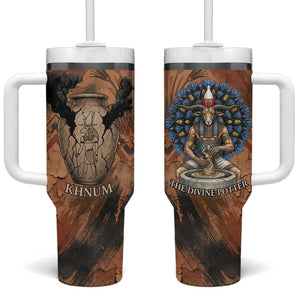 Khnum Tumbler With Handle Ancient Egyptian Earthy Cracked Papyrus - Divine Potter - African Pride