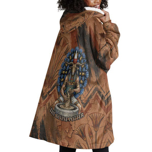 Khnum Wearable Blanket Hoodie Ancient Egyptian Earthy Cracked Papyrus - Divine Potter - African Pride