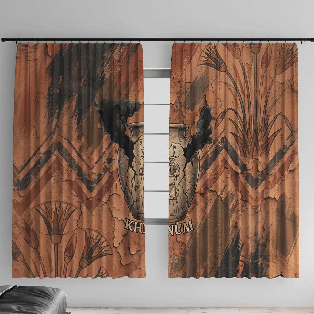 Khnum Window Curtain Ancient Egyptian Earthy Cracked Papyrus - Divine Potter - African Pride