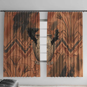 Khnum Window Curtain Ancient Egyptian Earthy Cracked Papyrus - Divine Potter - African Pride